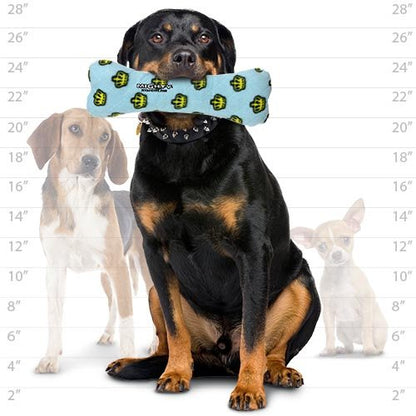 MIGHTY- No Stuff Bone-Blue– Squeaky Plastic Core. 2-in-1 Toy. Made Durable & Floats, Strong & Tough. Interactive Play Dog Toy (Tug, Toss & Fetch) - color: Blue