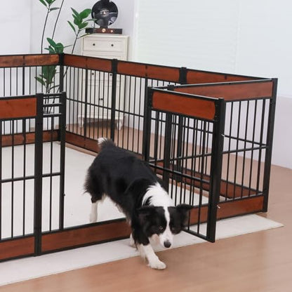 Dog Playpen, 35.4" Height Dog Pen Indoor, Heavy Duty, Safe and Sturdy, Furniture Style Puppy Pen (12 Panels (35.4" High), Black) - color: Black, style: 12 Panels (35.4" High)