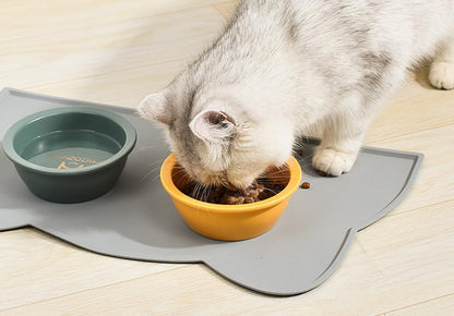 Anti Slip and Waterproof Pet Food Mat with Raised Edges - Spill Proof Feeding Tray for Cats and Dogs, Easy to Clean Floor Protector, Scratch Resistant, Compatible with Dry and Wet Food Bowls,Pink - color: Pink