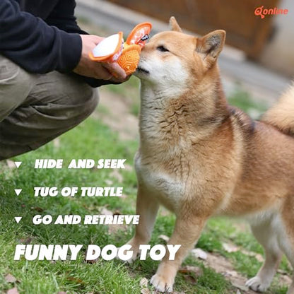 Dog Chew Toys,Puppy Teeth Chew Toys Durable Rubber Material Turtle Shape Dog Toys with 2 Tennis Ball (Red) - color: Red