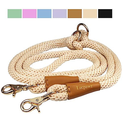 7FT Hands Free Dog Leash, Waist Dog Leash for Walking Running - color: Beige