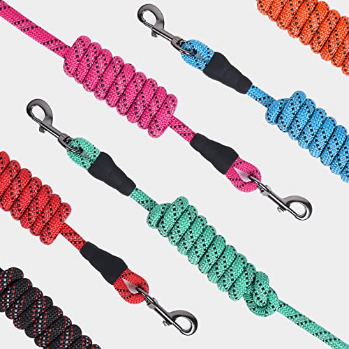 VIVAGLORY Rope Dog Leash + Dog Life Jacket, Neoprene Padded Handle Durable Strong for Small Medium Large Pets