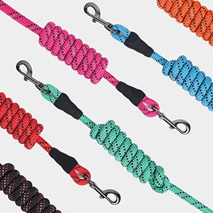 VIVAGLORY Rope Dog Leash + Dog Life Jacket, Neoprene Padded Handle Durable Strong for Small Medium Large Pets