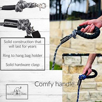 Lucky Love Dog Rope Leash, Reflective, Padded Handle, Thick Rope, Medium to Large Dogs, Sapphire - color: Sapphire