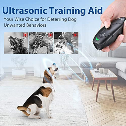 Dog Barking Control Devices 3 Modes Ultrasonic Dog Training and Anti-Barking Device Rechargeable Dog Barking Deterrent Devices,Alternative to Anti bark Collar,Barking Silencer Indoor and Outdoor - color: Black2 Dog Bark Deterrent Devices