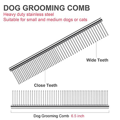Dog Grooming Scissors Kit, Premium Stainless Steel Dog Shears with Curved Shears, Sharp Durable for Dogs Cats+Pink 4 Piece - color: Pink 4 Piece