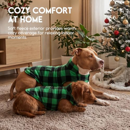 ASENKU Dog Winter Coat, Fleece Doggie Jacket Plaid Reversible Vest Waterproof Windproof Cold Weather Clothes for Small Medium Large Dogs (S, Green) - color: Green, size: Small