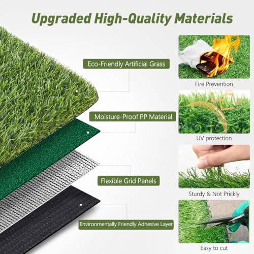 Artificial Turf Grass Outdoor, 6FTx10FT Realistic Fake Grass Rug, Premium Pet Pad & Synthetic Lawn Mat for Garden, Landscape, Patio, Balcony, 60 Sq Ft, Elegant & Durable (6 * 10 FT) - size: 6' x 10' (Rectangular)