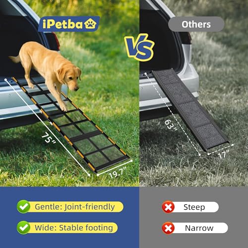 Dog Ramp for Car & Truck & SUV & Stairs - Joint-Friendly, Anti-Slip, Gentle Slope，Extra Wide & Stable, Up to 200 lbs - size: Up to 200 lbs (Car)