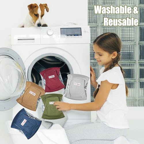 Male Dogs Diapers, Washable Reusable High Absorbing Boy Belly Bands Doggy Wraps Panties Doggie Puppy Pooping Potty Training Incontinence Marking XSmall(5 Pack) - color: Plain, size: X-Small (9"-11")