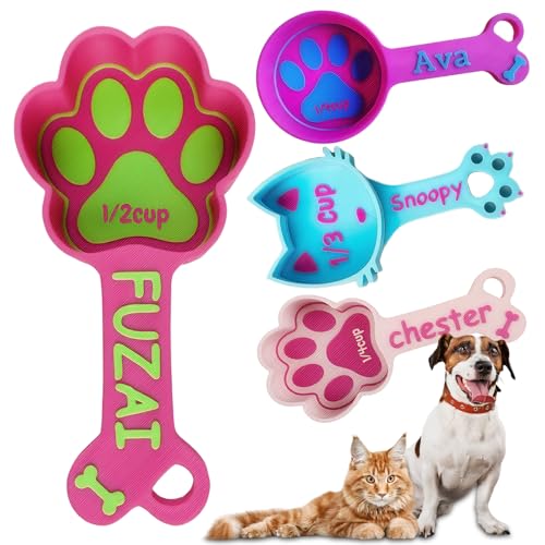 ubjva Personalized Dog Food Scoop Custom Dog Food Measuring Cup with Name Pet Accessories Gifts for Pet Lover - color: Dog Paws