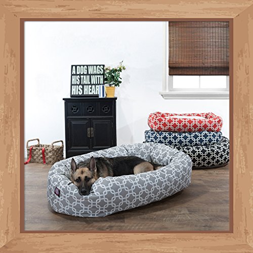 Majestic Pet 24 Inch Links Sherpa Calming Dog Bed Washable – Cozy Soft Round Dog Bed with Spine for Head Support - Fluffy Donut Dog Bed 24x19x7 (inch) – Round Pet Bed Small - YELLOW - color: Yellow, style: 24 in.