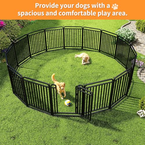 Puppy Playpen Dog Playpens Fence Outdoor Thickened Metal Tube, Low Threshold Dog Play Pen Indoors, 32" Height 8 Panels for Small/Medium/Large Dogs (Black) - style: 32" height