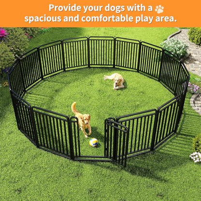 Puppy Playpen Dog Playpens Fence Outdoor Thickened Metal Tube, Low Threshold Dog Play Pen Indoors, 32" Height 8 Panels for Small/Medium/Large Dogs (Black) - style: 32" height
