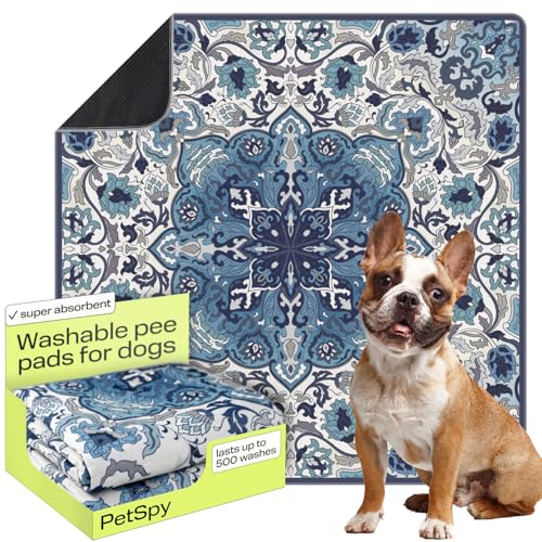 PetSpy Washable Pee Pads for Dogs 1-pack (72x72) - Waterproof Reusable Puppy Pads No-slip Surface - Stylish Dog Potty Training Pads Protect Against Leakage Small Medium Large Dogs, Ornament - color: Ornament, size: 72 x 72 Inch (Pack of 1)