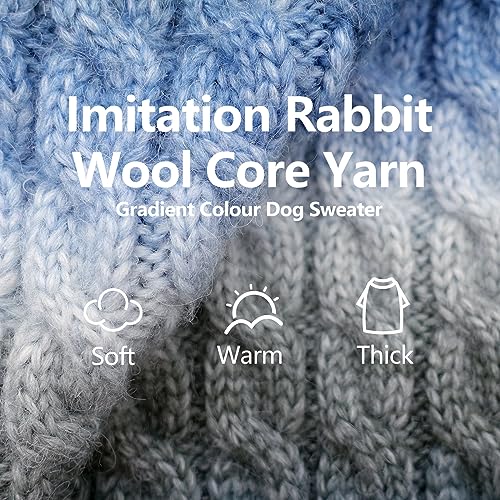KYEESE Dog Sweater for Small Dogs Thick Cable Knit Dog Turtleneck Knitwear Warm with Sleeves Puppy Sweater Fuzzy, Blue, Small - color: 07# Blue, size: Small (6-9lbs)