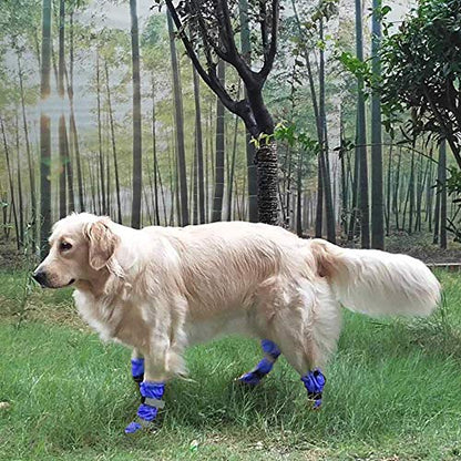 Dog Shoes, URBEST Waterproof Dog Boots, Warm Lining Nonslip Rubber Sole for Snow Winter (S, Blue) - color: Blue