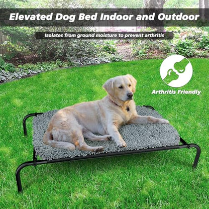 Rundik Elevated Dog Bed with Snuffle Mat Feature 2 in 1, Raised Dog Bed for Indoor and Outdoor Use Portable Warm Pet Cot with Puzzle Feeding Game for Slow Eating, Suitable for Small Medium Large Dogs - size: 23'' x 40''