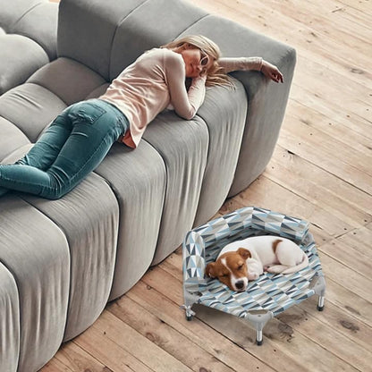 Orthopedic Dog Bed - Beds Bolster,Cooling Elevated Dog Beds with Metal Frame,Raised Dogs Bed,Easy to Assemble,Up to 50 lbs,Small (24.5" L x 24.5" W x 6.7" Th) - size: Bolster S