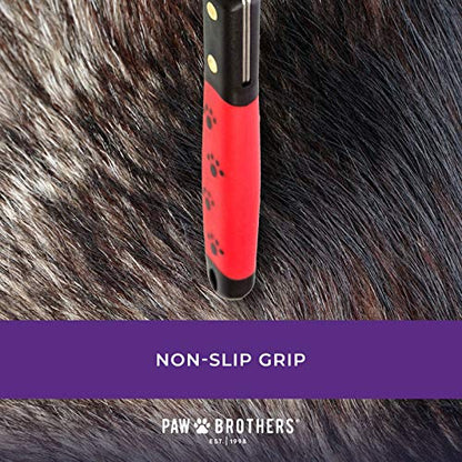 RYAN'S PET SUPPLIES Paw Brothers 20 Blade Medium Double WideDematting Undercoat Rake for Dogs and Cats, Professional Grade, Dog Shedding Brush, Stainless Steel Blades, Rounded Gentle Teeth - size: 20 Blade Medium