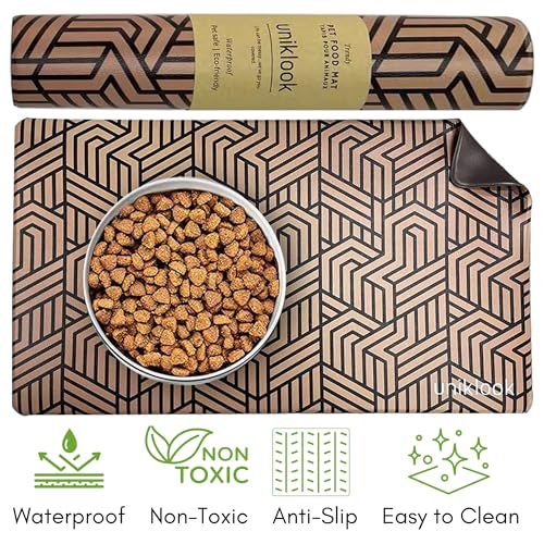 Dog Food Mat - Dog Bowl Mat - Pet Food Mat - Dog Mat for Food and Water - Dog Feeding Mat - Dog Water Bowl Mat - Waterproof Dog Water Mat - UnikLook