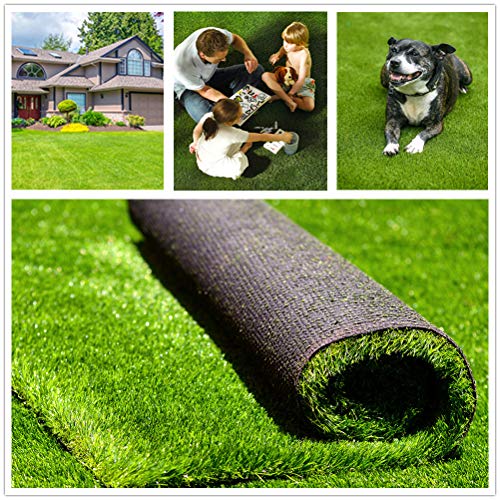 Fas Home Artificial Grass Turf 2FTX19FT, 1.38" Pile Height Realistic Synthetic Grass, Indoor Outdoor Pet Faux Grass Astro Rug Carpet for Garden Backyard Patio Balcony - color: 2FT, size: 2FTX19FT