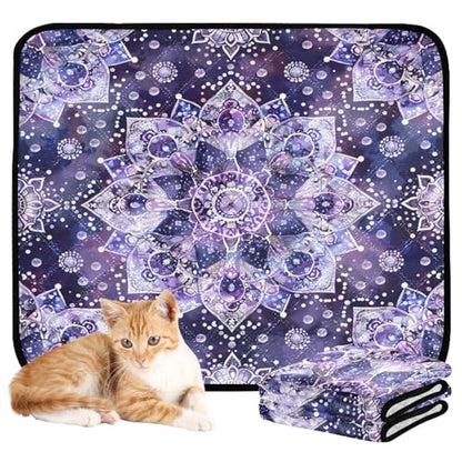 Qilmy Mandala Pet Mat, Waterproof Reusable Dog Training Pad Anti-Slip Pet Creat Pad for Small Medium Large Dogs and Cats - size: Smallx3