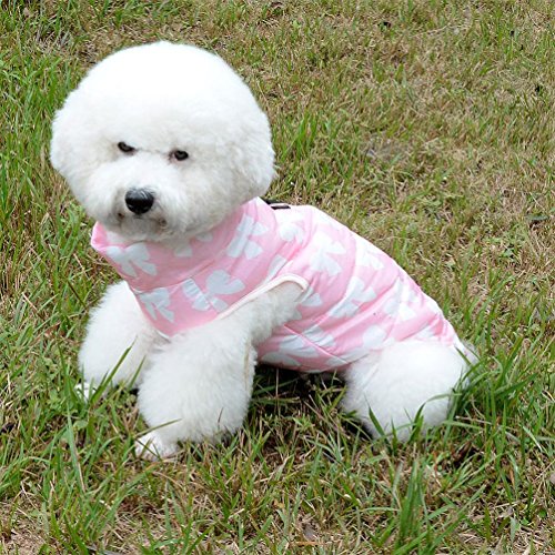 New Various Pet Cat Dog Soft Padded Vest Harness Small Dog Clothes Pink Bow S, Model: BFL049-Pink-S - color: Pink Bow, size: S(chest 14.2" back 10.6")
