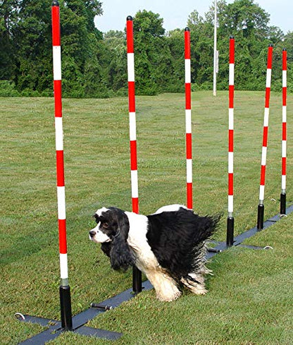 DogSport Dog Agility Weave Poles with Adjustable Spacing (Black) - size: 6 Poles