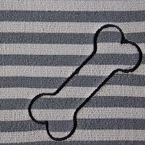 Bone Dry Machine Washable, Ultra Absorbent Pet Mat, 12x18, Gray Stripe (Pack of 2) - color: Gray Stripe, size: 12"L x 18"W (Pack of 2)