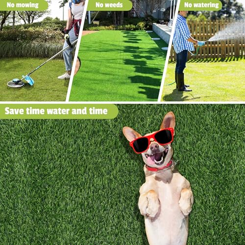 Grass Pad for Dogs, 48" x 36" Artificial Turf for Pets Potty Training, Fake Grass Mat with Drainage Holes, Easy to Clean, Large Turf Rug Outdoor Indoor Use - size: 48"L x 36"W