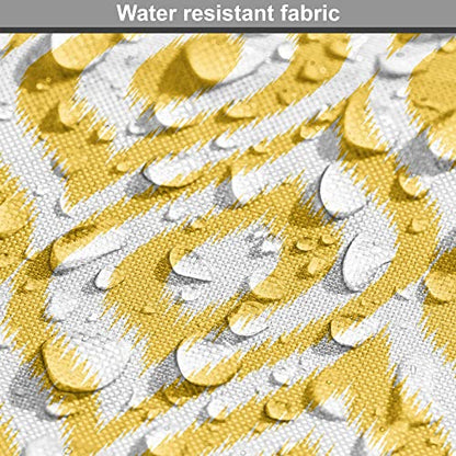 Lunarable Yellow Dog Crate Cover, Geometric Pattern with Ogee Shapes Waves and Curves Design Modern Boho Print, Easy to Use Pet Kennel Cover for Cats & Medium Dogs, 24 Inch, Yellow and White - color: Yellow and White, size: 24 Inch