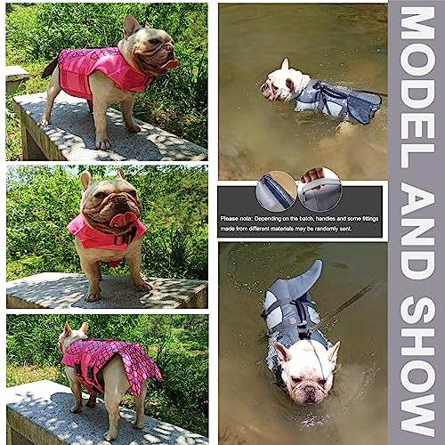 Dog Life Jacket Mermaid Swimming Vest Dog Safety Swimsuit Floatation Life Vest for French Bulldog/Pug(L,Mermaid) - size: Large