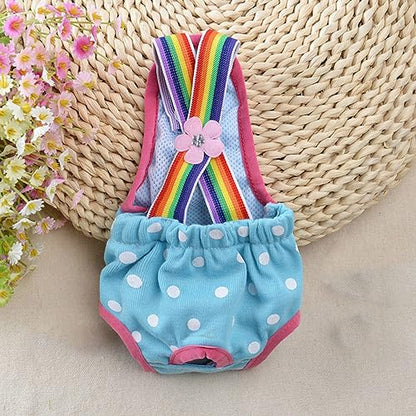 Dog Physiological Pants Pet Sanitary Pantie with Suspender Cat Diapers Underwear Puppy Adjustable Costumes Reusable Washable Breathable Menstruation Outfits Dog Diapers for Girl Dogs (Blue, XL) - color: Blue, size: X-Large