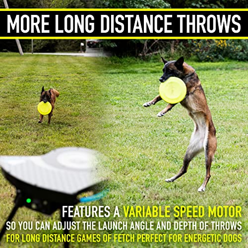 Franklin Pet Supply Co. Automatic Disc Launcher for Dogs - Ready Set Fetch Automatic Disc Tosser Dog Toy for Fetch - Portable Thrower Toy - Battery Powered - style: Disc Launcher