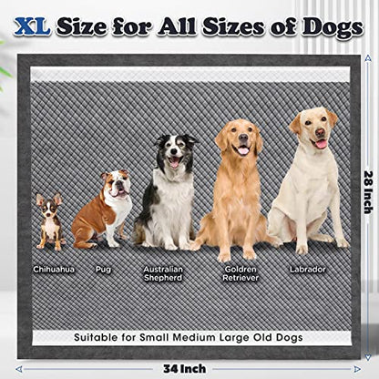 Gimars Upgrade Odor-Control Extra Large XXL Charcoal Pee Pads for Dogs - Thicken 9 Layers Ultra Absorbent Leak-Proof Puppy Training Pads Quick Dry - size: 28X34 Charcoa 50Count