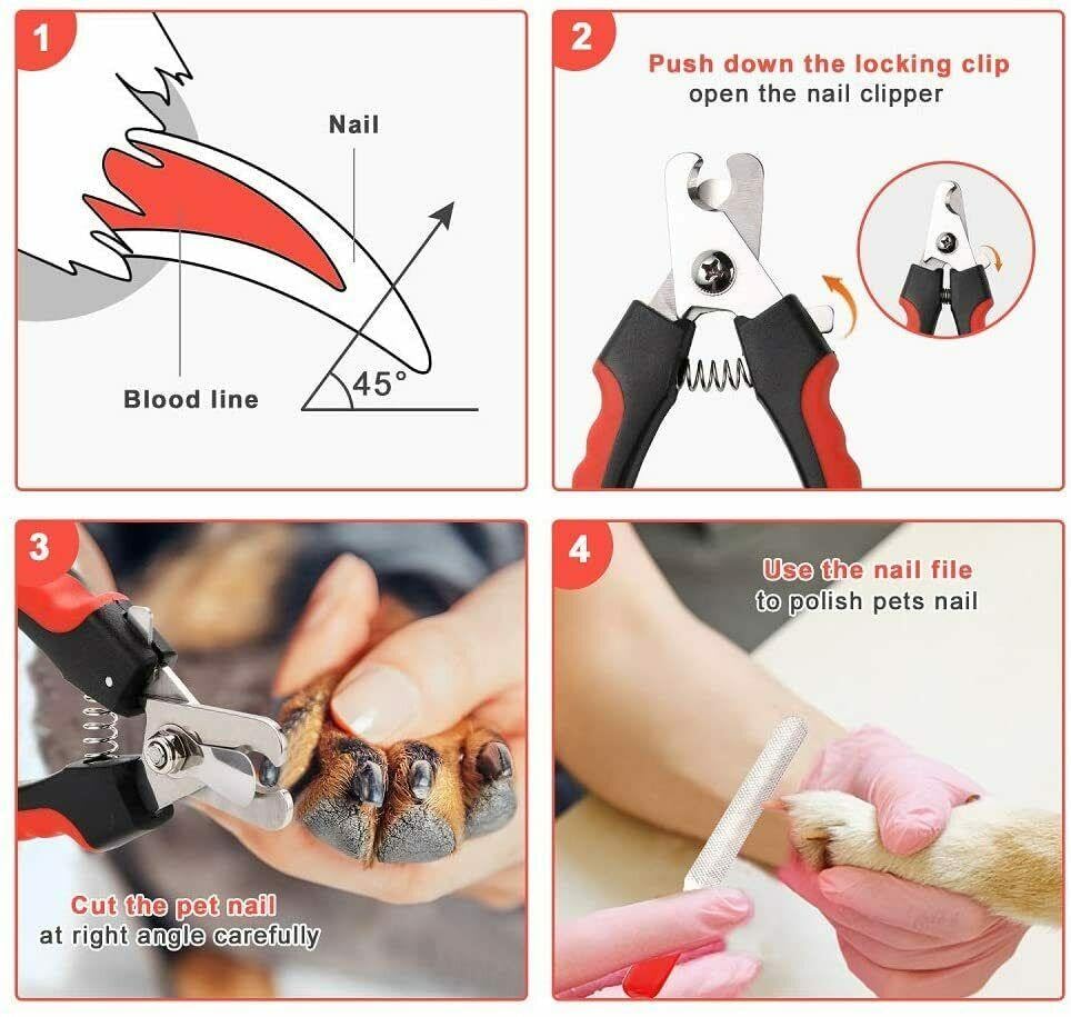 Dog Nail Clippers and Trimmers for Large Breed - Professional Cat Nail Clipper with Quick Sensor, Safety Guard and Nail File