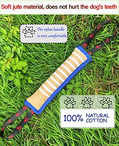 Clysoru Dog Tug Toy Tough Jute Bite Pillow Lasting Training Equipment Puppy to Large Dogs Interactive for Large and Small - color: footprint Blue