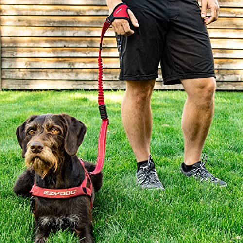 EzyDog Handy 48 Bungee Dog Leash - The Best Hands-Free Running Leash Training Lead with Superior Control and Reflective Stitching - Zero Shock Shock-Absorbing Technology (Adjustable 36” - 48”, Red) - color: Red