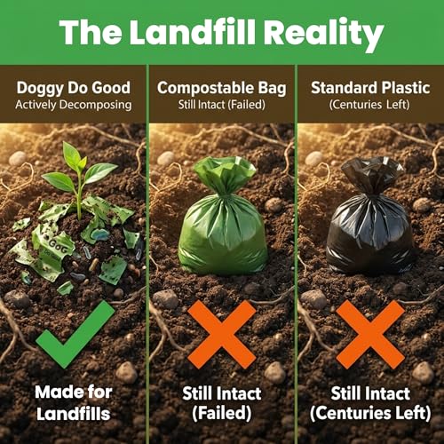 Doggy Do Good - 360 Count, Heavy Duty Poop Bags for Dogs - Standard Size - Dog Waste Bags Made with 50% Recycled Plastic + 15% Biobased Material - Landfill-Friendly, Unscented, Leak-Proof - size: 1 Count (Pack of 360)