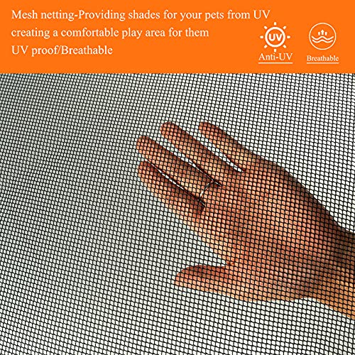 PJYuCien Playpen Top Cover for 36'' Width 4 Panel Pen, Black | More Peace of Mind, More Safe, and Reduce Mess, Suitable for Puppy, Duck, and Other Small Animals,Adhesive Tape Connect - style: Black Cover, 36"Width, Black ( Adhesive Tape Connections )