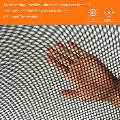 PJYuCien Playpen Top Cover for 36'' Width 4 Panel Pen, Black | More Peace of Mind, More Safe, and Reduce Mess, Suitable for Puppy, Duck, and Other Small Animals,Adhesive Tape Connect - style: Black Cover, 36"Width, Black ( Adhesive Tape Connections )