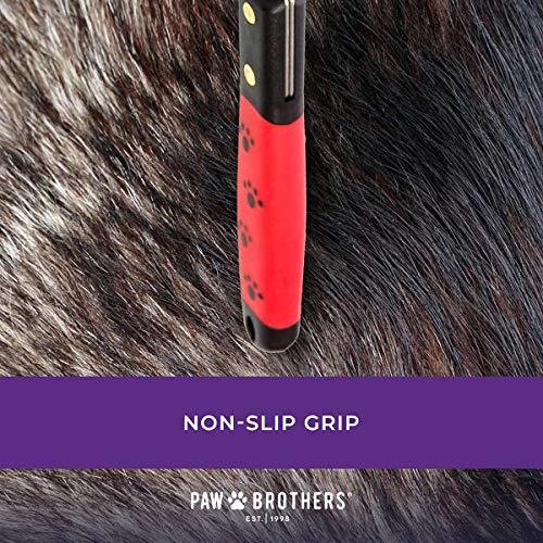 Ryan's Pet Supplies Paw Brothers 10 Blade Medium Dematting Undercoat Rake for Dogs and Cats, Professional Grade, Dog Shedding Brush, Stainless Steel Blades, Rounded Gentle Teeth - size: 10 Blade Medium