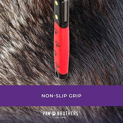 Ryan's Pet Supplies Paw Brothers 10 Blade Medium Dematting Undercoat Rake for Dogs and Cats, Professional Grade, Dog Shedding Brush, Stainless Steel Blades, Rounded Gentle Teeth - size: 10 Blade Medium