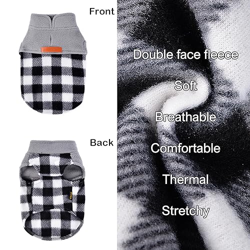 Dog Sweaters for Small Dogs Boy Girl, Plaid Puppy Sweater Fleece Dog Clothes Vest, Stretchy XSmall Doggie Sweater Pet Clothes, Chihuahua Teacup Doggy Clothes, XS, Plaid Grey, 4-6lb - color: Plaid Grey, size: X-Small (Chest 13in )