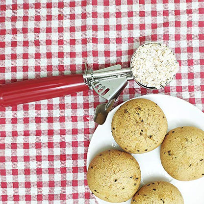 Saebye Cookie Scoop - #24 (1.35 oz) - Disher Scoops, Portion Scoop - Portion Control - 18/8 Stainless Steel, Red Handle - size: #24/ 1.35 oz