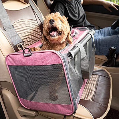 GAPZER Pet Carrier for Large and Medium Cats, Soft-Sided Pet Carrier for Big Medium Cats and Puppy Dog Carriers Cat Carriers, Pet Privacy Protection Travel Carrier - color: Pink