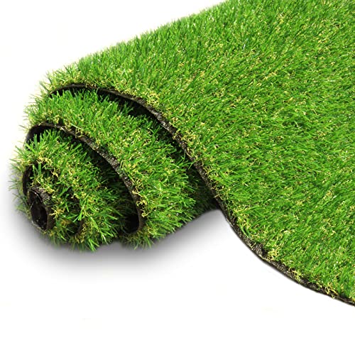 AYOHA Artificial Turf Grass 1' x 10' with Drainage, 0.8 Inch Realistic Fake Grass Rug Indoor Outdoor Lawn Landscape for Garden, Balcony, Backyard, Patio, Synthetic Turf Mat for Pet Dogs, Customized - size: 1 ft x 10 ft