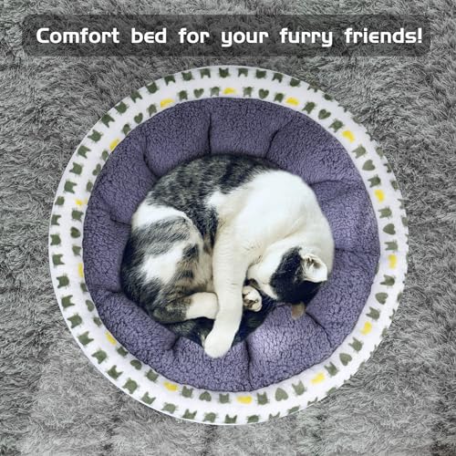 AIWIKIDE Super Soft Small Dog & Cat Bed, Anti-Anxiety Puppy Cuddler, Cozy Round Fluffy Plush Pet Bed, Machine Washable Faux Fur Donut Cuddler, Grey - color: Grey