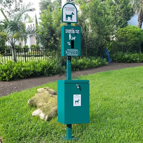 100 L Outdoor Pet Waste Bin,for Backyard Commercial Park Trail Yard,Floor-Standing Standard Dog Waste Station,Removable Inner Barrel
